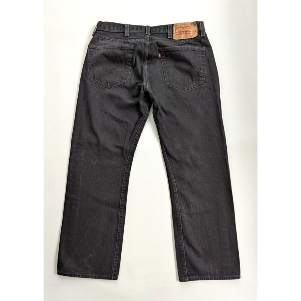 Levis 501 Original Fit Jeans Straight Leg Button Fly 100% Cotton Blue Black - Picture 4 of 13